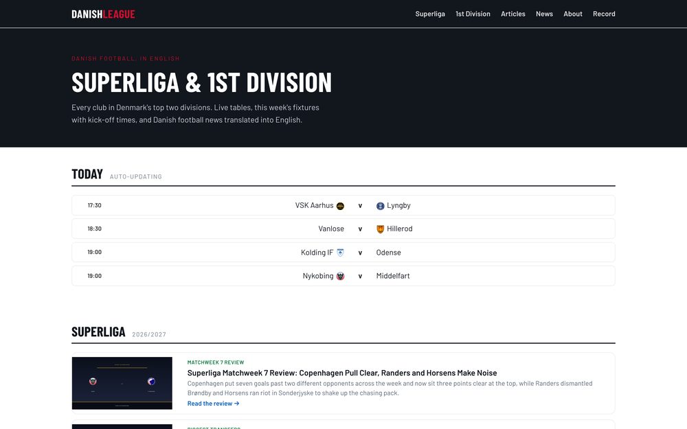 Screenshot of DanishLeague